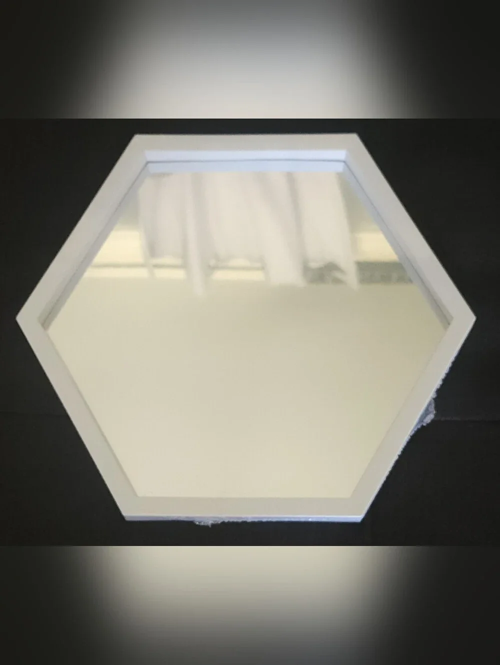 Hexagon Wall Mirror with White Frame